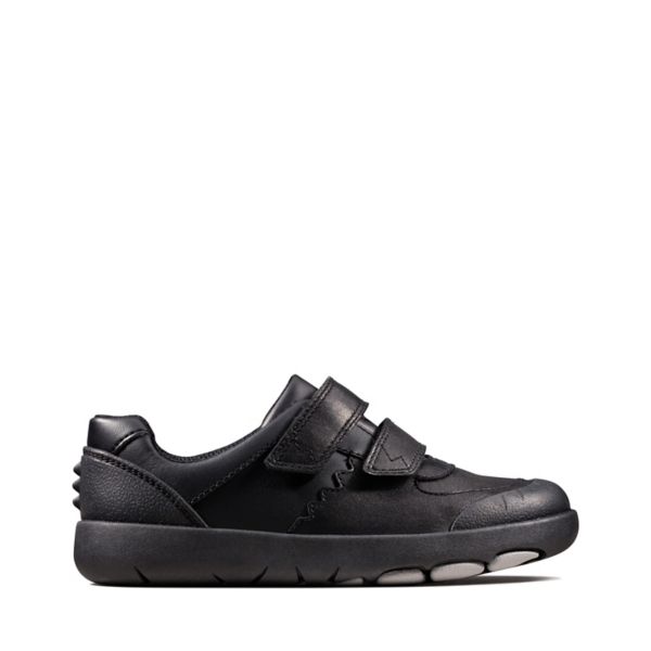 Clarks Boys Rex Pace Kid School Shoes Black | CA-8201746